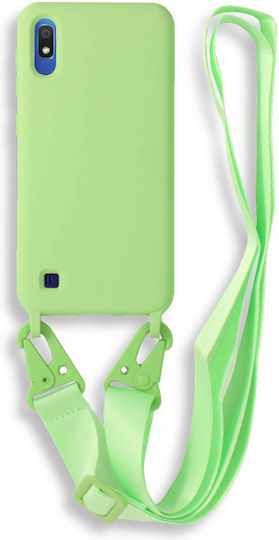 Bodycell Back Cover Silicone with Strap Green (Galaxy A10)