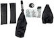 Auto Gs Car Pedal Set With Gear Shift Knob & Handbrake Lever Universal Aluminum Black 6pcs