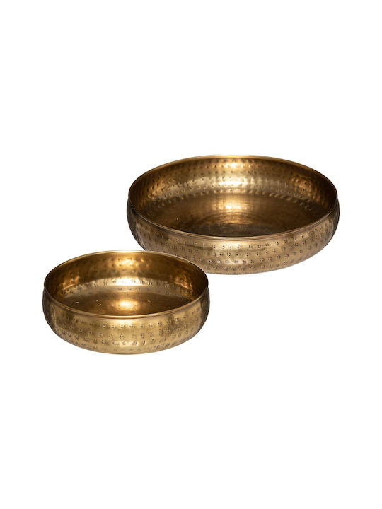 Oasis Set dekorative Platten Rund Metallisch Gold 2Stück