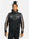 Nike Sportswear Repeat Men's Sweatshirt Jacket with Hood and Pockets Black