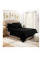 MayHome Sheet Sets Queen 220x240cm Black 4pcs