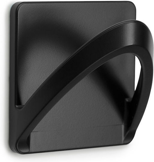 Inofix Ribbon Άγκιστρο Μπάνιου Μονό με Αυτοκόλλητο ​6.5x4.5cm Black Matt