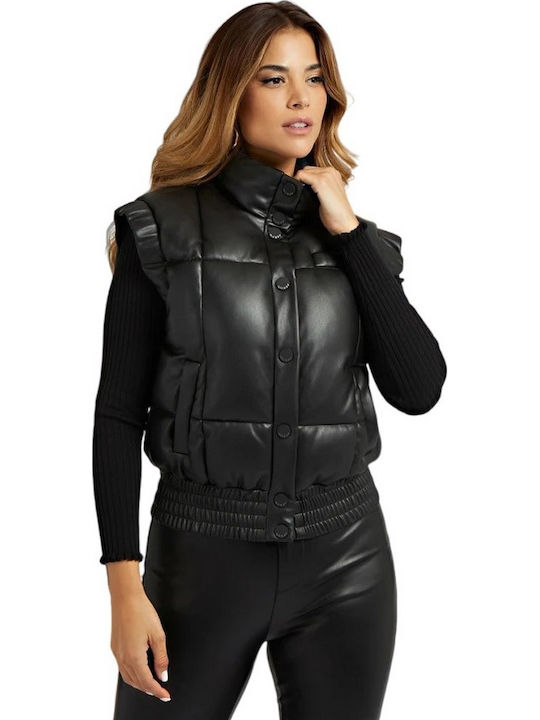 Guess Κοντό Γυναικείο Αμάνικο Puffer Μπουφάν γι...