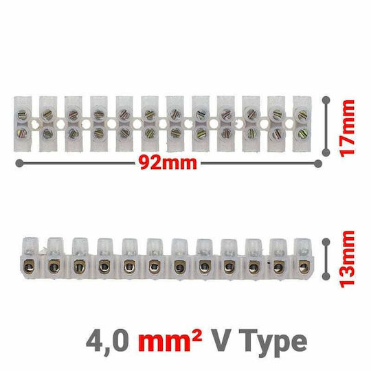 Klemme Strip 12 Positionen 4mm² V Typ 1Stück
