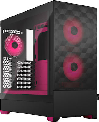 Fractal Design Pop Air Gaming Mini Tower Computer Case with Window Panel and RGB Lighting RGB Magenta Core