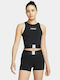Nike Pro Women's Athletic Crop Top Sleeveless Dri-Fit Black