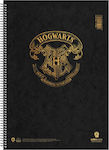 Salko Paper Spiral Notebook Ruled A4 60 Sheets Hogwarts Black 1pcs