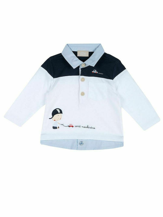 Long-sleeved blouse white -blue Chicco 33575-033 Boy