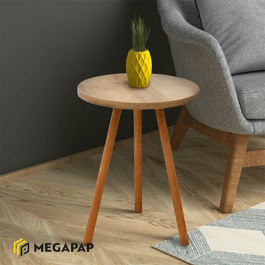Rund Beistelltisch Roma Holz Pine Oak B33.5xT33.5xH46cm