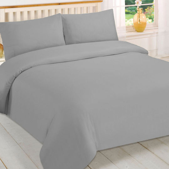 MayHome Duvet Cover Set Cotton Single with Pillowcase 160x240 Grey