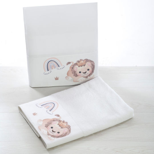 Bellissimo Set Christening Oilcloths Lion White 3 Pieces