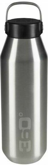 360 Degrees Insulated Sip Bottle Thermos Stainless Steel BPA Free 750ml Silver With Loop