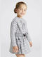 Mayoral Kids Dress Striped Long Sleeve Gray