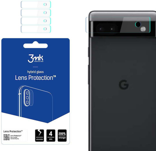 3MK 4 Pack Протектор за камера Закалено стъкло за Google Pixel 6a