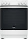 Indesit Κουζίνα 69lt με Κεραμικές Εστίες Π60εκ. Λευκή