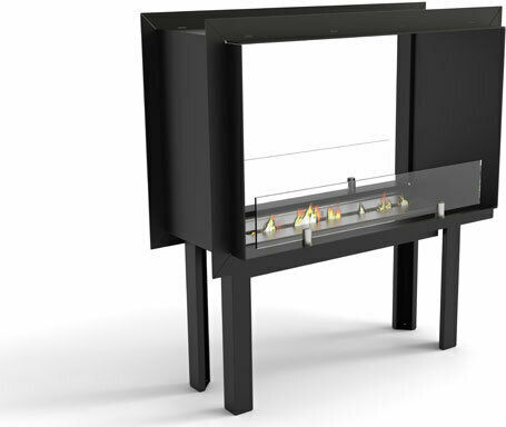Thermozel 75 97.1734 Indoor Floor Bioethanol Fireplace Black 76x35x79.5cm