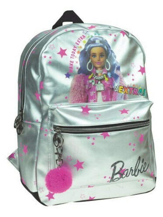 Gim Barbie Silver Metallics School Bag Backpack Elementary, Elementary in Silver color 25lt