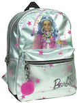 Gim Barbie Silver Metallics Σχολική Τσάντα Πλάτης Δημοτικού σε Ασημί χρώμα Μ32 x Π12 x Υ42εκ
