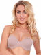 Elegance Push Up Strapless Bra Underwire Beige