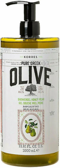 Korres Pure Greek Olive Bubble Bath Gel with AHA & Honey & Pear Scent 1000ml