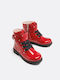 Mayoral Kids Patent Leather Military Boots with Lace Red