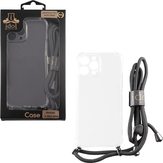 Idol 1991 Antishock Back Cover Σιλικόνης με Λουράκι Διάφανο (iPhone 13 Pro Max)