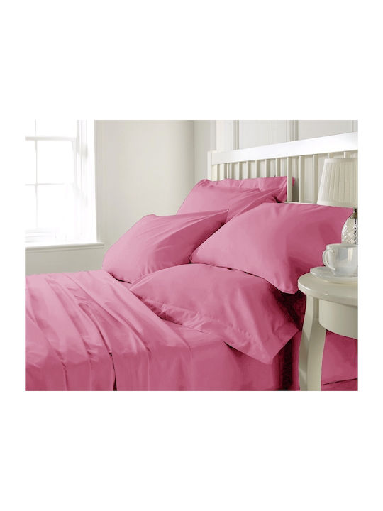 MayHome Duvet Cover Set Cotton Queen with 2 Pillowcases 200x240 Pink Coffee