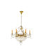 Elmark George Candelabru 9xE14 Ø78cm cu Cristale Auriu 955GEORGE9