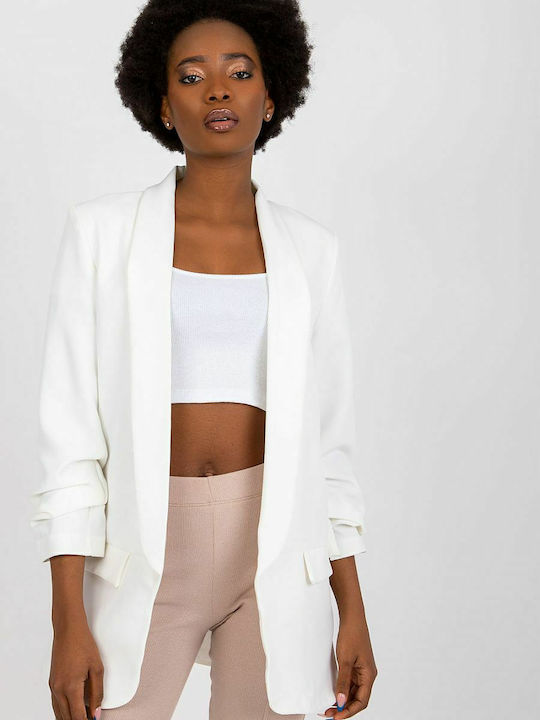 Italy Moda Lang Damen Blazer Weiß