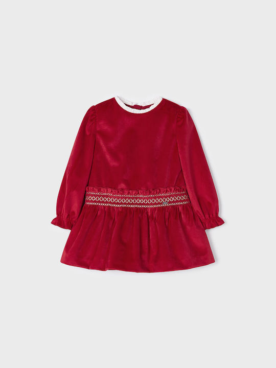 Mayoral Παιδικό Φόρεμα Μακρυμάνικο Κόκκινο