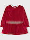 Kinderkleid Langärmelig Samt Rot