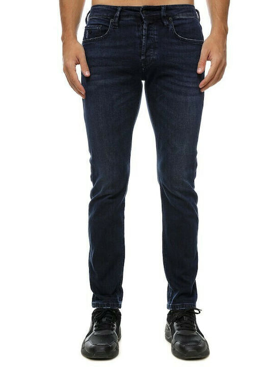 Simon Herren Jeanshose Elastisch mit Slim Passform Marineblau