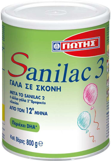 Giotis Milk Powder Sanilac 3 for 12m++ Months 800gr