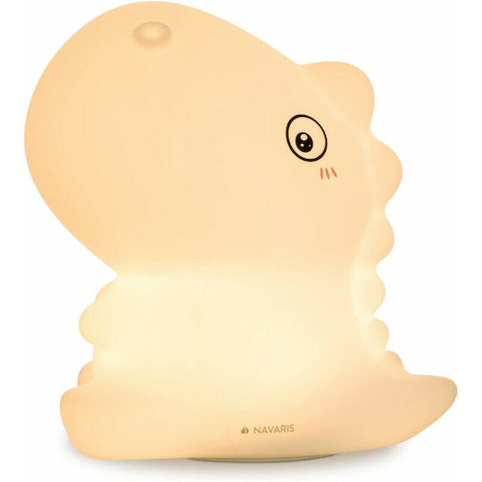 Navaris Lumini LED Lampă decorativă pentru copii Atingere Sitting Dino Alb