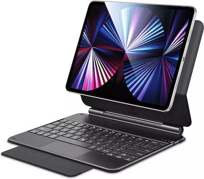 ESR Rebound Flip Cover Piele artificială cu Tastatură Engleză SUA Negru (iPad Air)