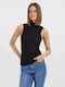 Vero Moda Women's Blouse Sleeveless Turtleneck Black