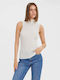 Vero Moda Women's Blouse Sleeveless Turtleneck Beige