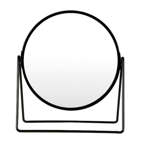 Double Sided Tabletop Makeup Mirror 17x17cm Black