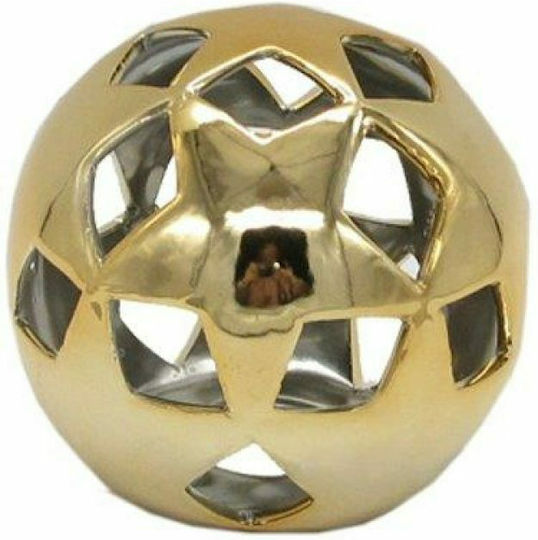 Art et Lumiere Decorative Ball made of Ceramic Material Gold 12.5x12.5x12.5cm 1pcs