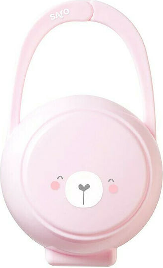 Saro Case Pacifier Little Bear with Animals made of Plastic Pink