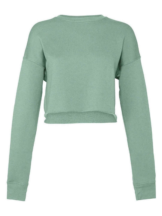 Women's Cropped Long Sleeve Blouse | Women's Cropped Crew Fleece | 7503 Dusty Blue