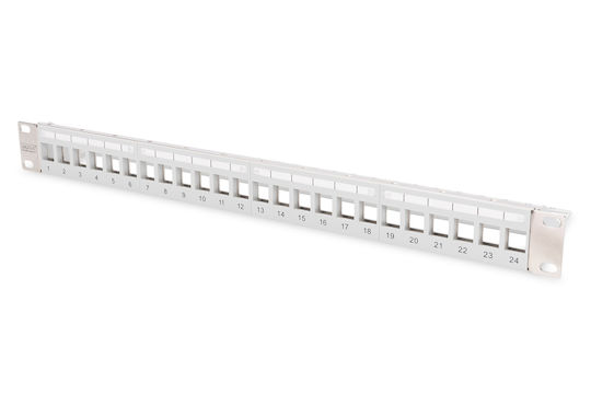 Digitus Patch Panel Shielded για Rack 1U 19" 24 Θυρών Γκρι