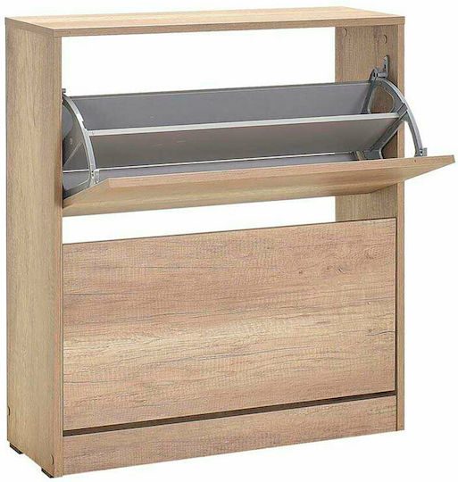 Ξύλινη Παπουτσοθήκη Flat Duo με 2 Ράφια Tori Μ73xΠ26xΥ84cm