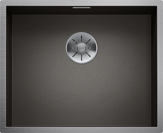Blanco Zerox 500-U Ένθετος Νεροχύτης Inox Σατινέ Μ54xΠ44cm Dark Steel