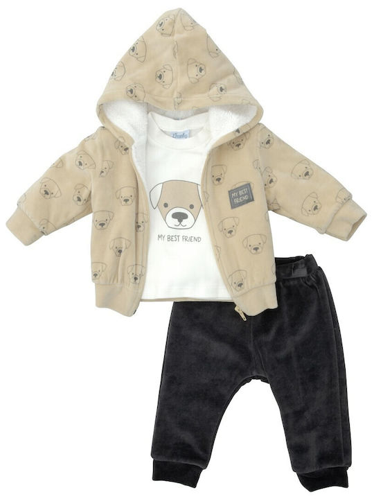 Funky Kids Set with Pants & Jacket Winter 3pcs Beige