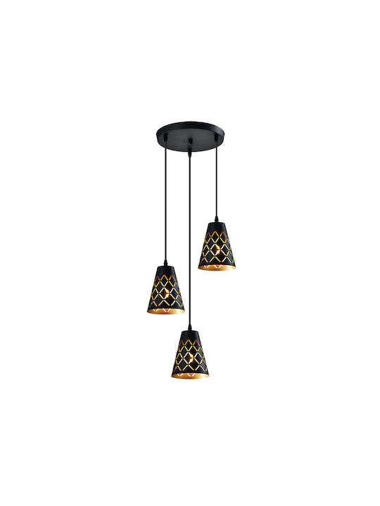 Elmark Angelo Ceiling Light Black with E27 Socket 44x440cm