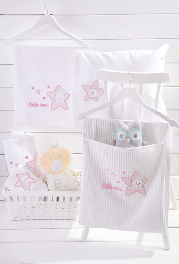Rythmos Decke Kinderbett Astro Waffel Rosa 110x140cm