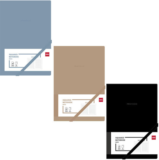 Deli Notebook 96 Sheets A5 Square with Elastic (Μiscellaneous colours)