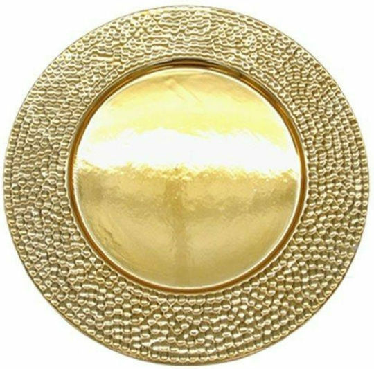 Art et Lumiere Round Ceramic Decorative Platter Gold 30x30cm