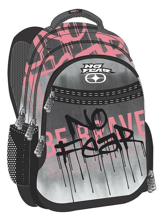 No Fear Brave School Bag Backpack Elementary, Elementary in Black color